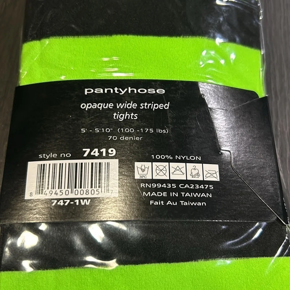 Music Legs Striped Tights NWT - Picture 3 of 3